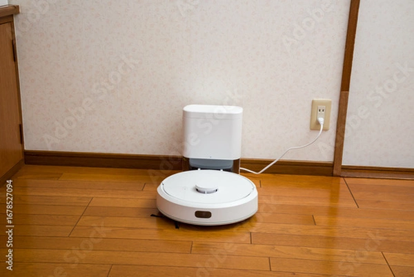 Fototapeta 家事支援ロボット、自動掃除ロボット、人間に代わり居室の隅々まで自動的に掃除してくれる掃除ロボット