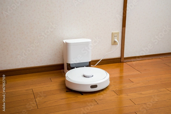 Fototapeta 家事支援ロボット、自動掃除ロボット、人間に代わり居室の隅々まで自動的に掃除してくれる掃除ロボット