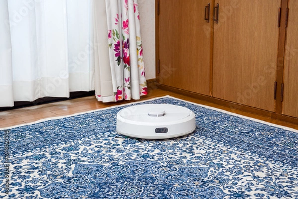 Fototapeta 家事支援ロボット、自動掃除ロボット、人間に代わり居室の隅々まで自動的に掃除してくれる掃除ロボット