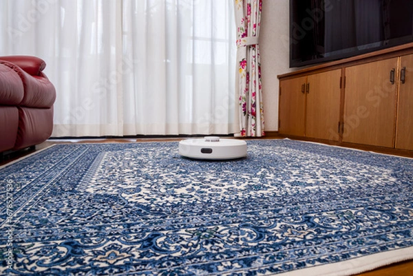 Fototapeta 家事支援ロボット、自動掃除ロボット、人間に代わり居室の隅々まで自動的に掃除してくれる掃除ロボット