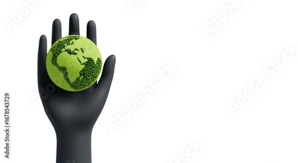 Obraz A hand holding a stylized green earth