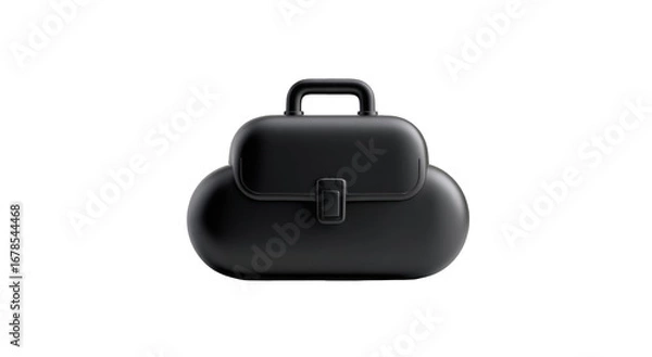 Obraz A dark gray or black briefcase-style case, 3D rendered