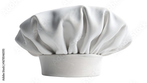 Obraz White chef's hat against black background