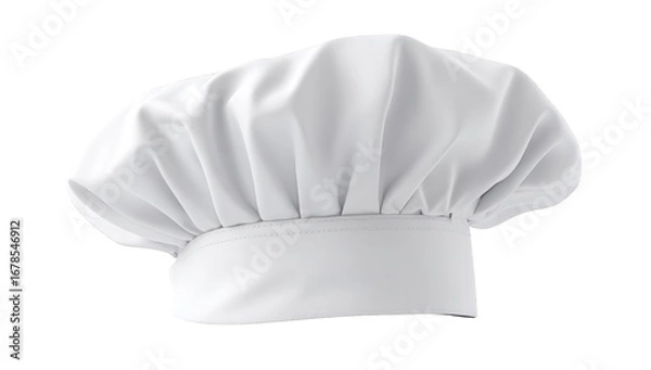 Obraz White chef's hat against black background (1)