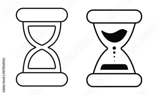 Fototapeta Hourglass Icon vector simple Isolated. Sandglass icons on transparent background. Vector illustration. 