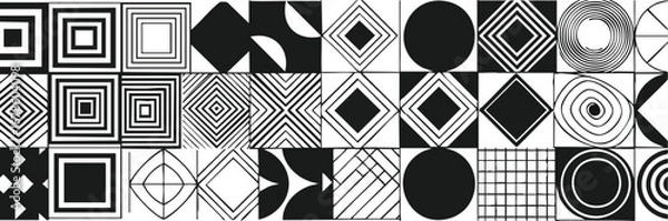 Fototapeta Modern abstract geometric patterns create striking visual appeal for graphic design projects