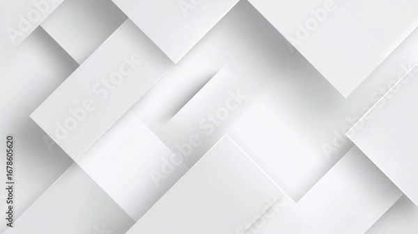 Obraz Abstract geometric pattern of overlapping white squares