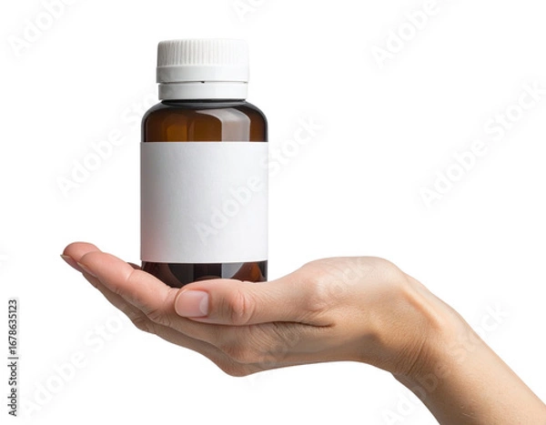 Fototapeta hand holding a bottle