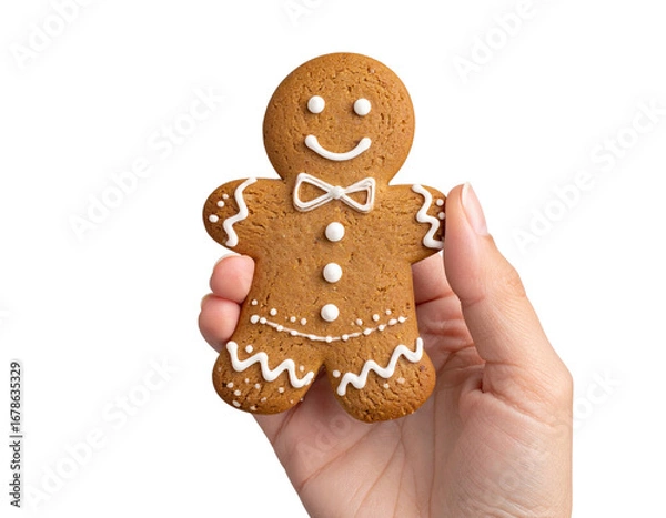 Fototapeta gingerbread man isolated on white