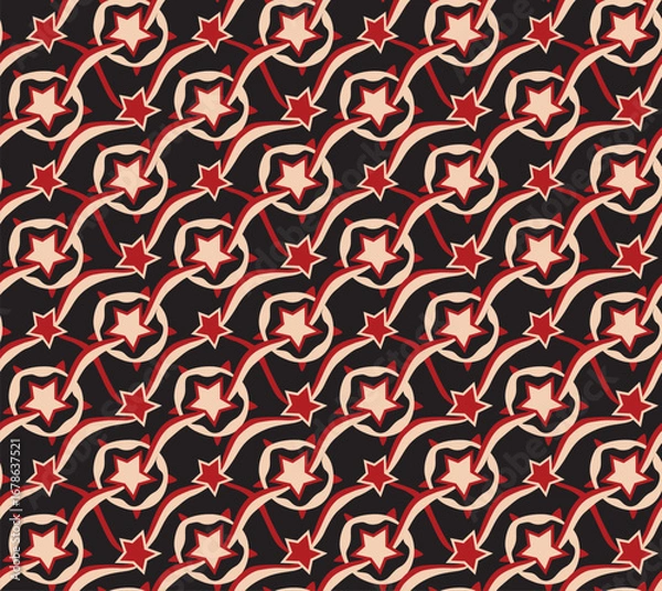 Fototapeta seamless christmas star texture print pattern