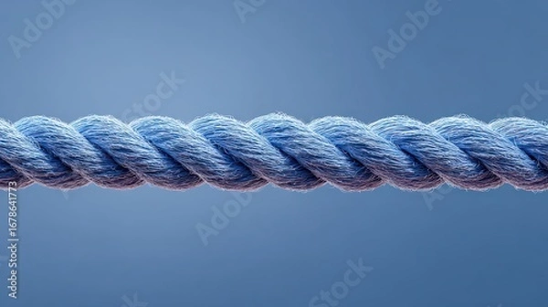 Fototapeta Extended Blue Rope With Soft Lighting and Minimalist Design