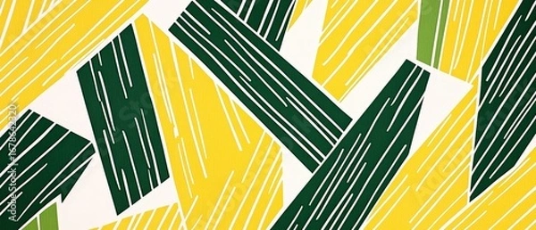 Fototapeta Maze-like Yellow and Green Abstract Pattern for Creative Projects