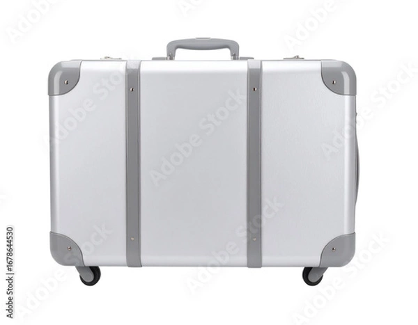 Fototapeta metal suitcase isolated on white