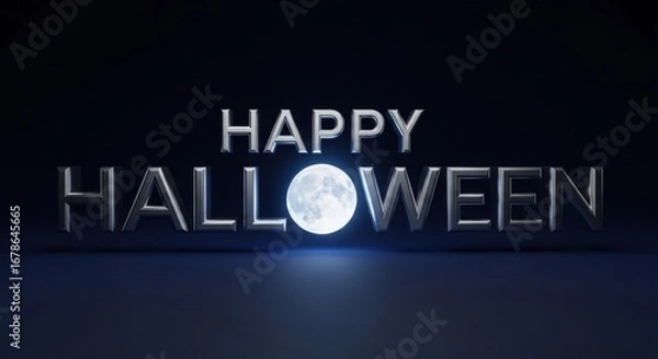 Fototapeta Celebrating Happy Halloween with a gorgeous moonlit background