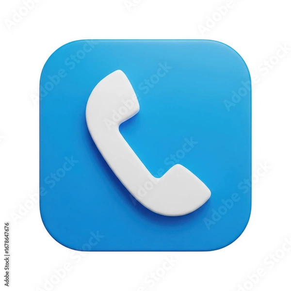 Fototapeta Modern app icon symbolizing communication and phone connectivity through a stylized handset