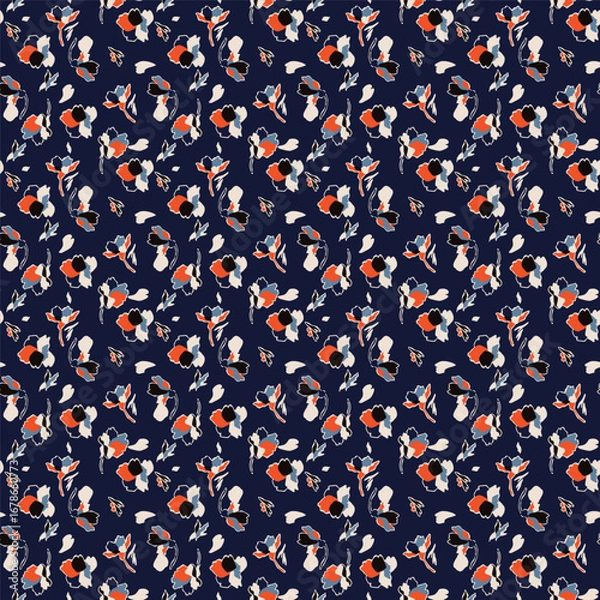 Fototapeta abstract colorful flowers texture print pattern