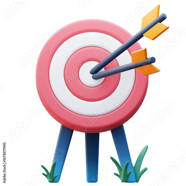 Obraz bullseye target arrow 3d illustration