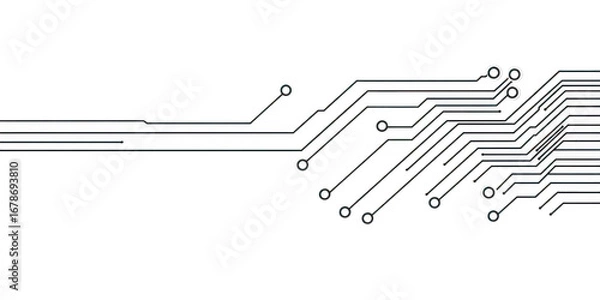 Obraz Circuit board design illustration on transparent png background