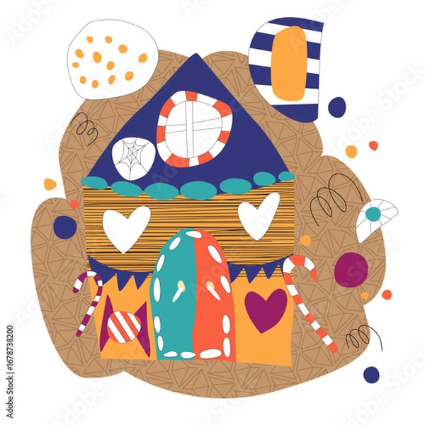 Fototapeta vector illustration in flat style on the theme of carnival, holiday, festa junina. Dancing people with maracas and drums. Music, festive atmosphere