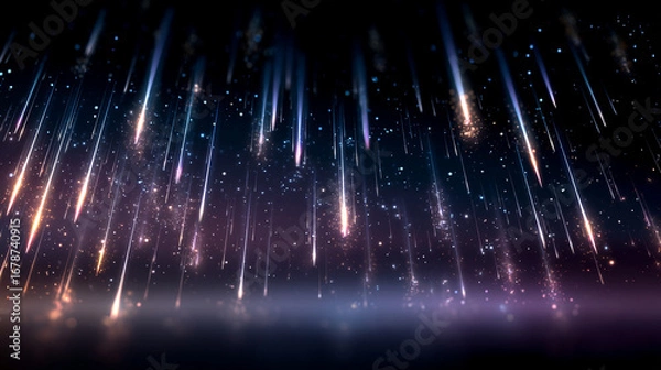 Fototapeta 夜空を流れる流星群
