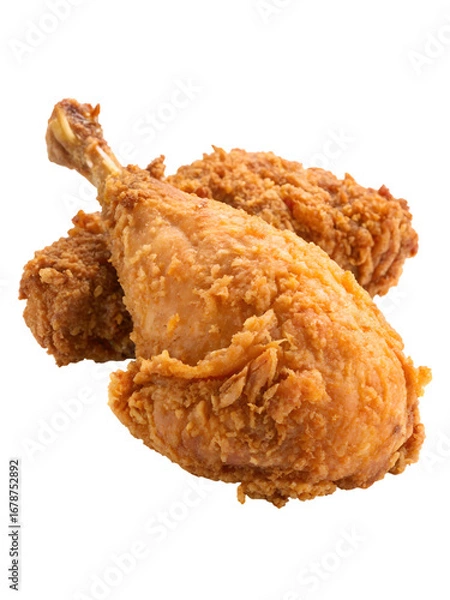 Fototapeta fried chicken isolated on transparent background 