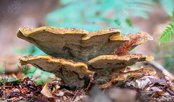 Fototapeta Close up of a tree fungus Inocutis rheades on a tree trunk
