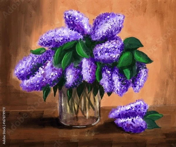 Fototapeta a bouquet of lilacs in a vase