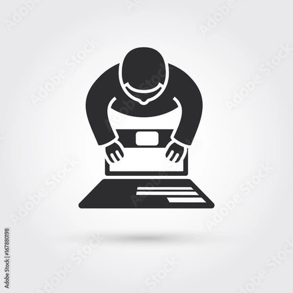 Fototapeta person working on computer