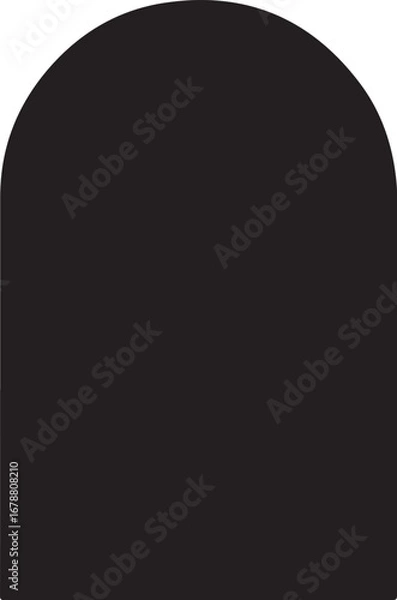 Obraz Minimal arch shape in silhouette white background.