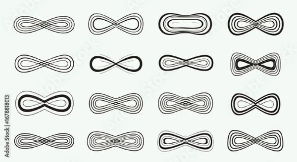 Fototapeta Elegant infinity symbols collection modern minimalist design endless possibilities concept