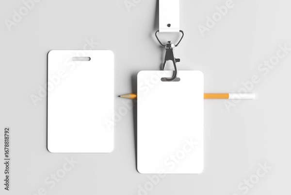 Obraz Realistic ID card mockup. 3d rendering