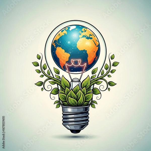 Obraz Earth in a Lightbulb