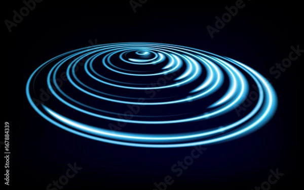 Obraz background blue circles, cells abstract