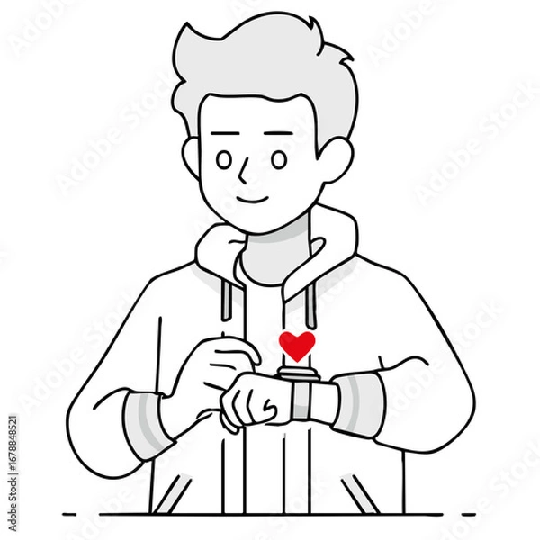 Fototapeta Runner Looking at his Watch