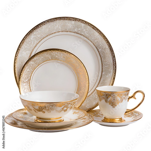 Obraz Golden Shine Dinner Set Elegant Table