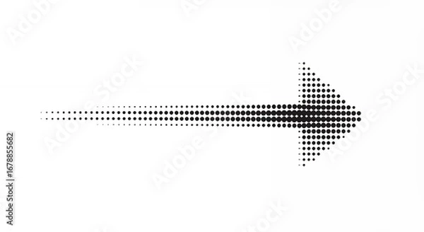 Fototapeta Halftone arrow pointing right on white background graphic design element
