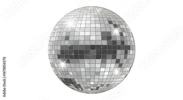 Obraz Silver disco ball illustration background design