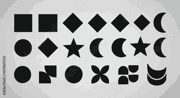 Fototapeta Modern geometric shapes collection for creative design projects and abstract backgrounds