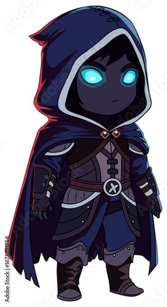 Fototapeta Pixel Art Hooded Rogue Character Sprite
