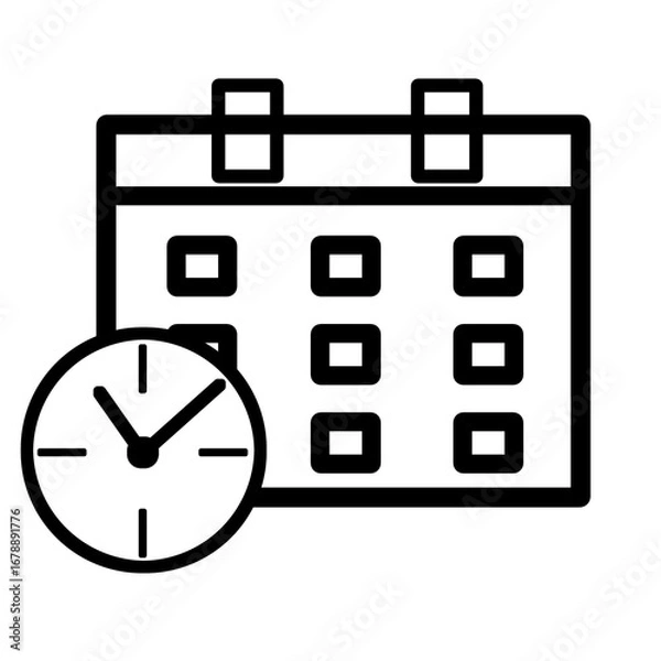 Fototapeta Calendar Line Art Illustration – Simple Icon for Date and Schedule Management