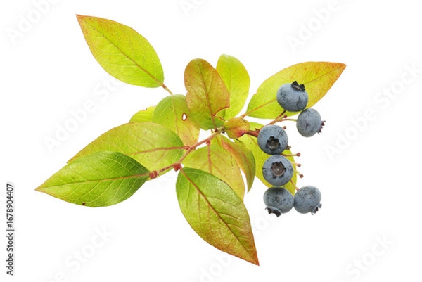 Obraz Blueberries fruit and foliage