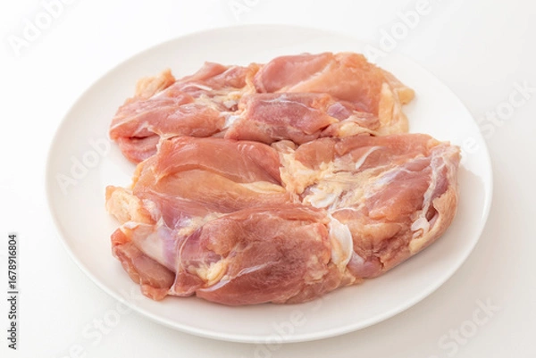 Fototapeta 鶏もも肉　白バック