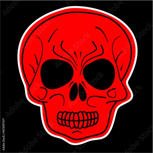 Fototapeta Skull Cartoon Illustration