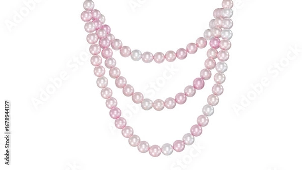 Obraz pink pearl necklace 3D rendering