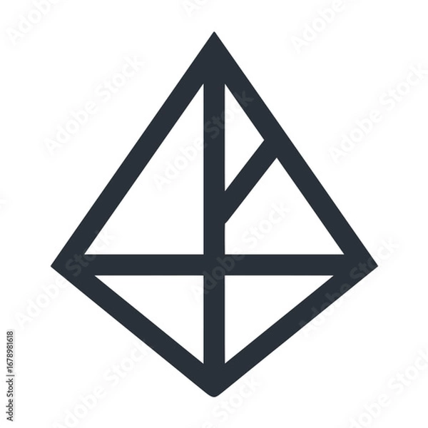 Obraz Elegant Abstract Geometric Icon with Sharp, Symmetrical Lines Representing Modern Innovation, Digital Solutions, and Creative Design Principles for Corporate Branding or Technology Ventures