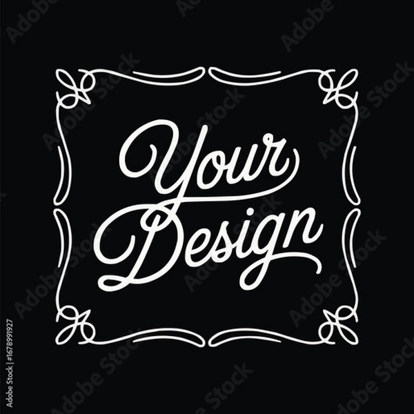 Fototapeta Minimalist ornamental typography - your Design. Generative AI.