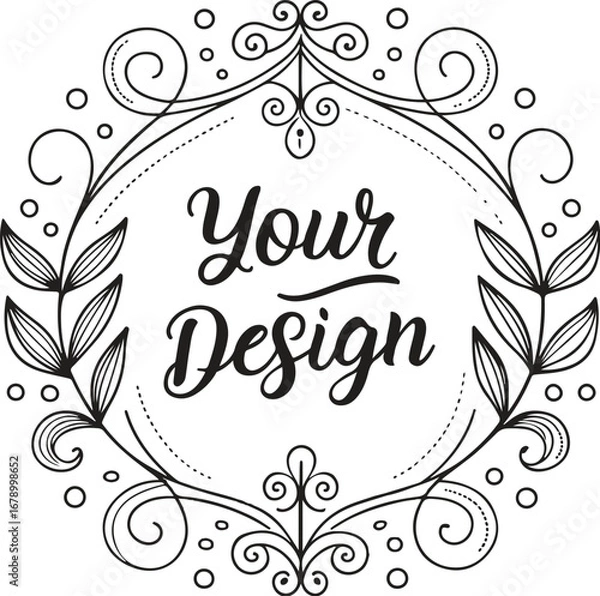 Fototapeta Modern stylish ornamental typography - your Design. Generative AI.