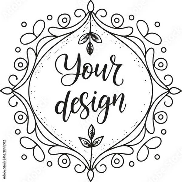 Fototapeta Modern stylish ornamental typography - your Design. Generative AI.