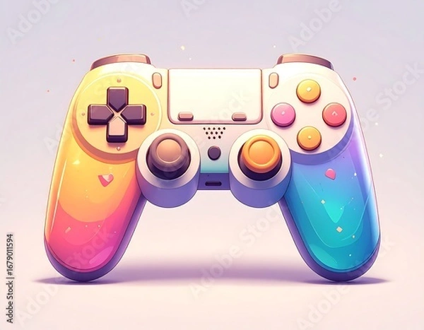 Fototapeta Vibrant, stylized video game controller