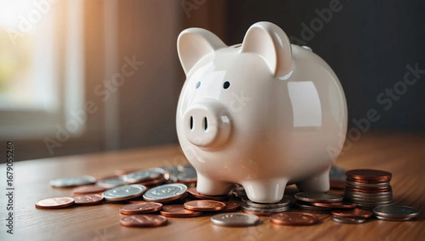 Obraz Financial Growth and Investment Concept with Money, Currency Notes and Business Planning